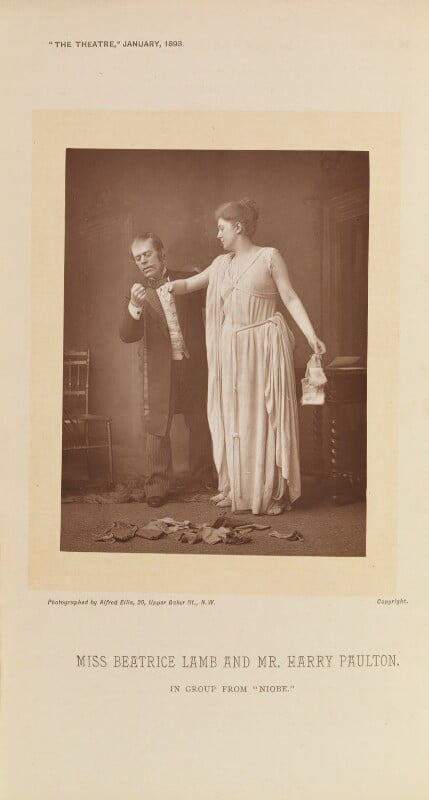 Harry paulton as peter amos dunn; beatrice lamb as niobe in 'niobe' npg ax28847