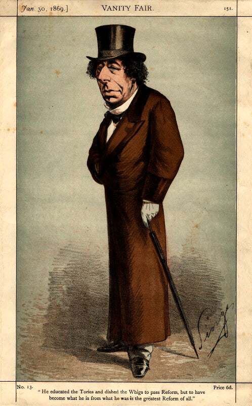 Benjamin disraeli, earl of beaconsfield ('he educated the tories and dished the whigs to pass reform...') npg d1033