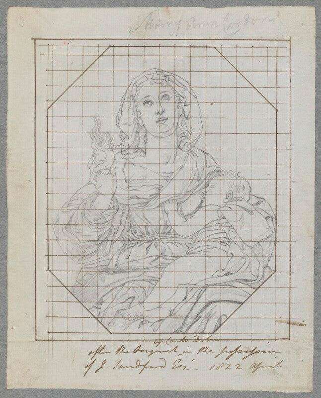 Madonna and child with flaming heart npg d17504