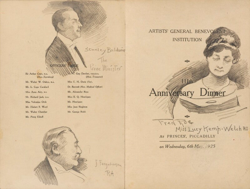 Stanley baldwin; joseph farquharson; lucy kemp welch npg d43164