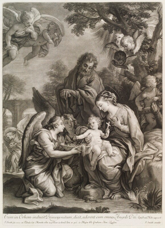 Holy family and angels npg d11717