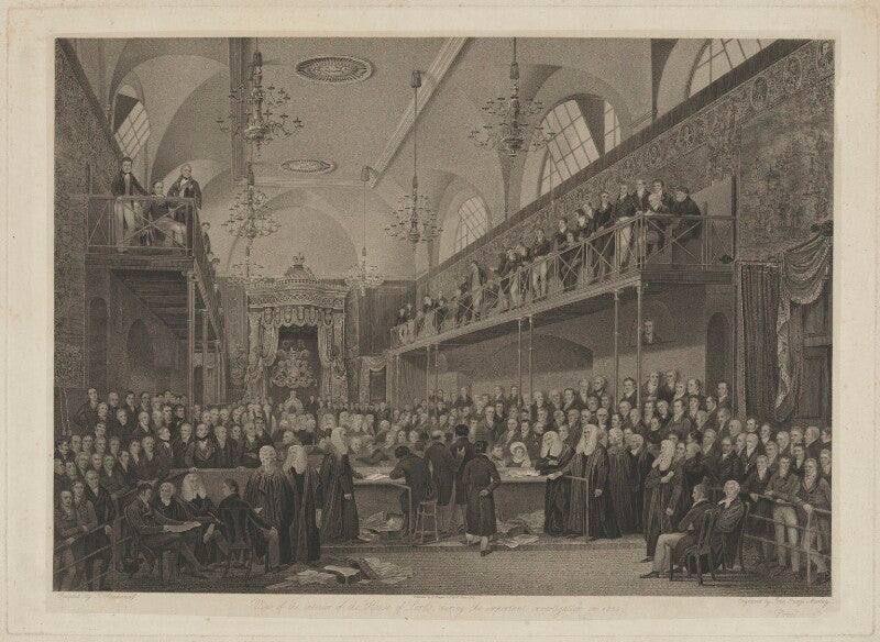 View of the interior of the house of lords, during the important investigation in 1820 npg d13771