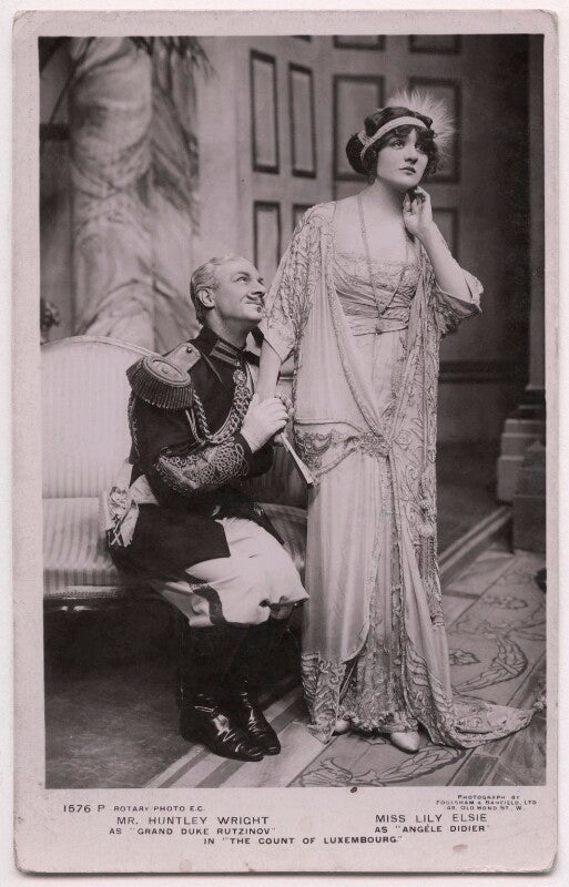 Huntley wright as the grand duke rutzinov and lily elsie as angèle didier in 'the count of luxembourg' npg x139951
