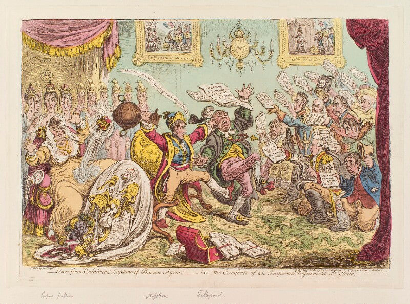 'news from calabria! capture of buenos ayres! i.e. the comforts of an imperial déjeuné at st cloud's' npg d12873