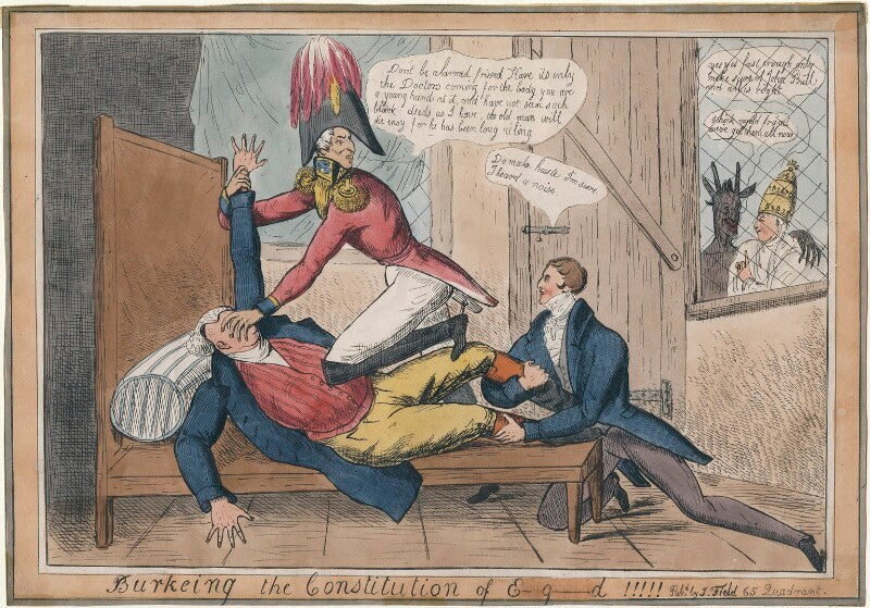 'burkeing the constitution of england!!!!!' npg d48750