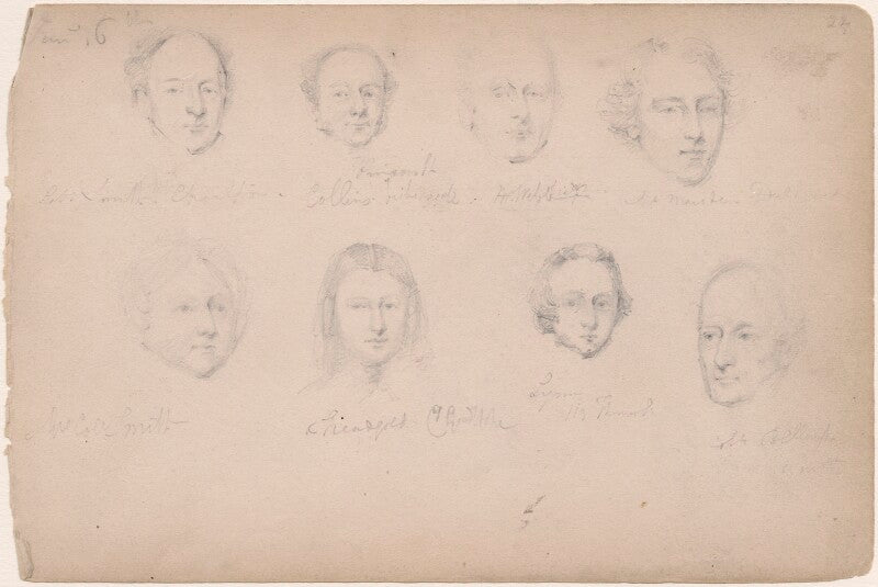 Mr smith; mr collins; a. webb; mr marsden; mrs cole smith; mr cole (bellington?) smith and two unknown sitters npg d23313(38)