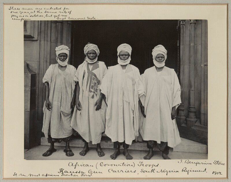 Four hausa gun carriers of the south nigerian regiment npg x125431