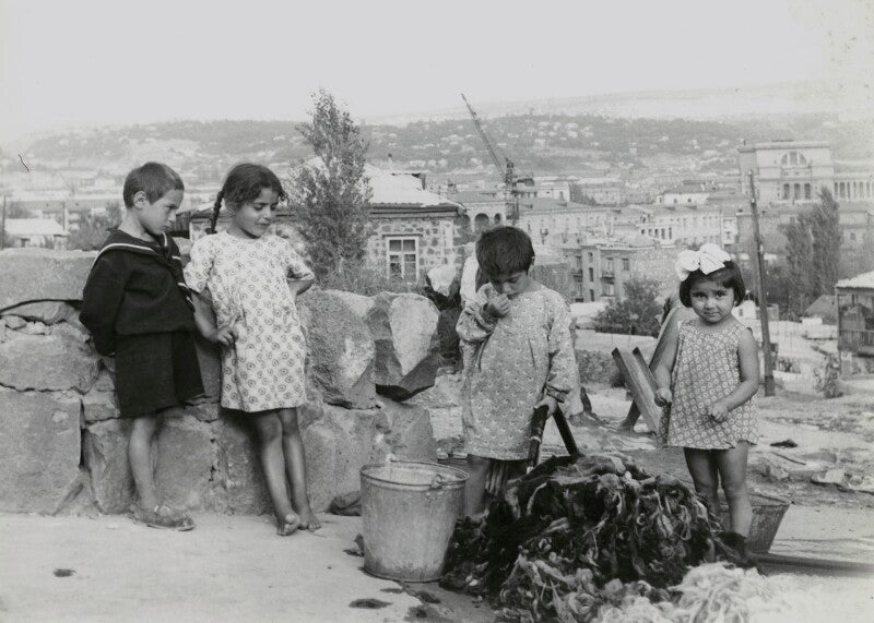 'children washing wool in yerevan' npg x135021
