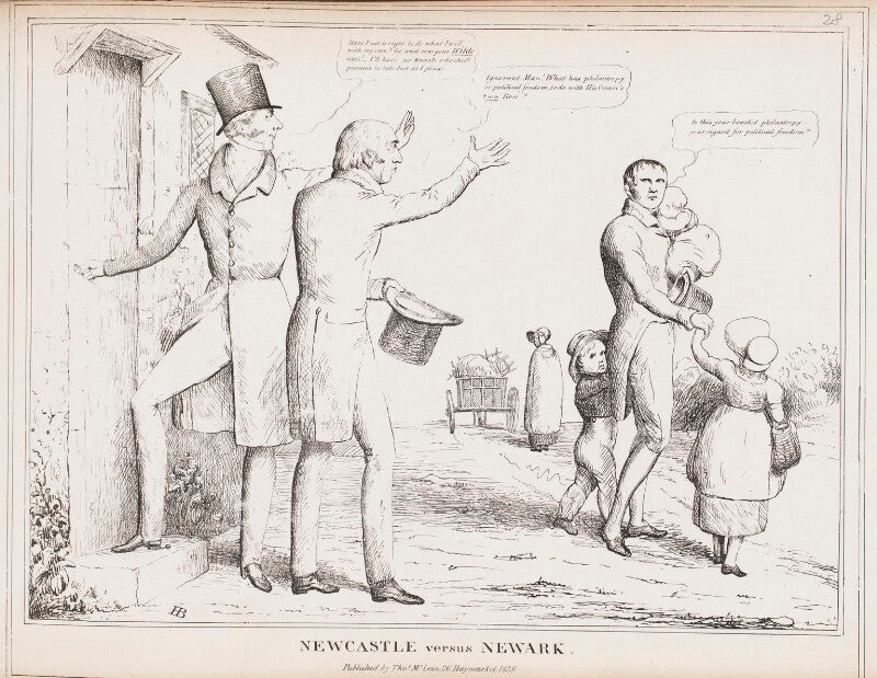 Newcastle versus newark (henry pelham pelham clinton, 4th duke of newcastle under lyne; michael thomas sadler) npg d40963