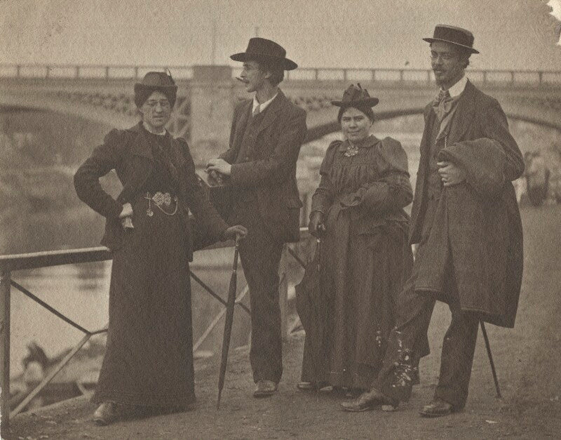 Anna oscara steffen (née von sydow); halliday sparling; may morris; gustaf steffen npg x32598