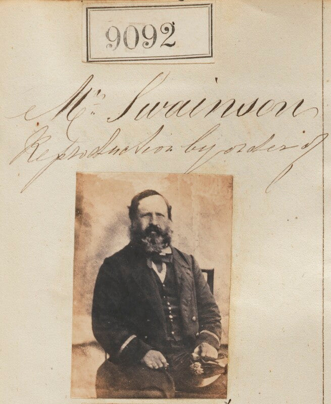 Unknown man ('reproduction by order of mrs swainson') npg ax58914