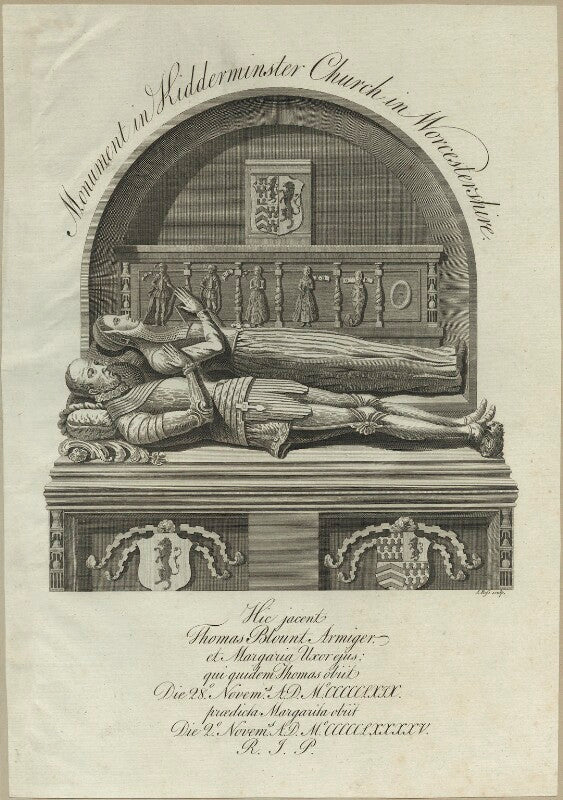 Monument to thomas blount and his wife margaret at kidderminster church npg d25012