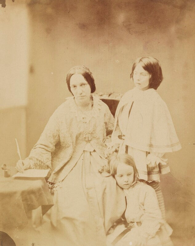 Julia margaret cameron with her two children, henry herschel hay and charlie hay npg p148