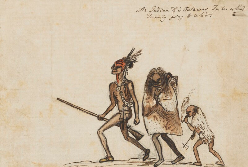An indian of ye outawas tribe & his family going to war npg 4855(72)