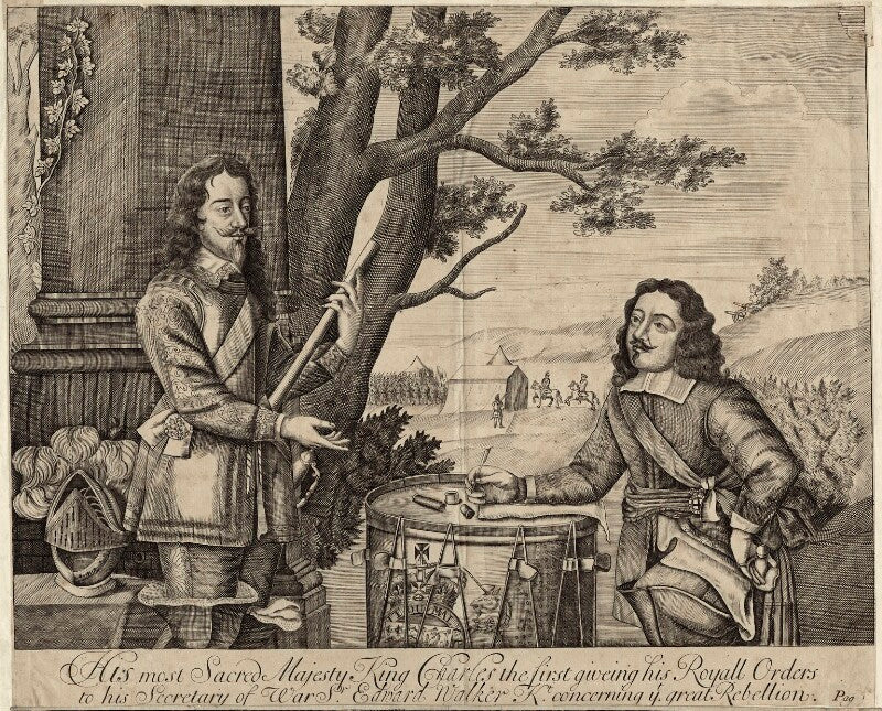 King charles i and sir edward walker npg d26326