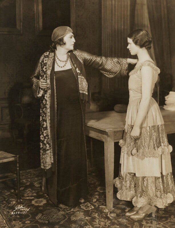 Constance collier as anastasi and jessica tandy as toni rakonitz in 'the matriarch' npg x194328