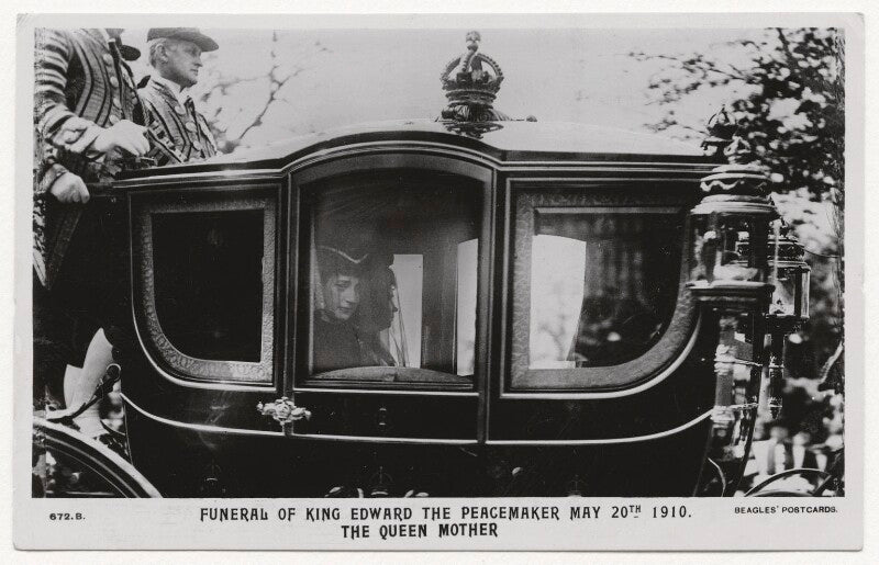 'funeral of king edward the peacemaker, may 20th 1910. the queen mother' npg x36289