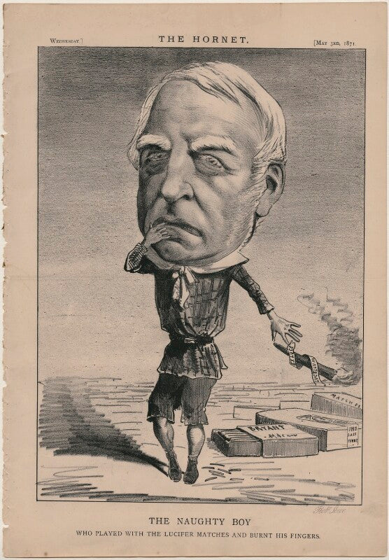 Robert lowe, 1st viscount sherbrooke ('the naughty boy who played with the lucifer matches and burned his fingers') npg d48234