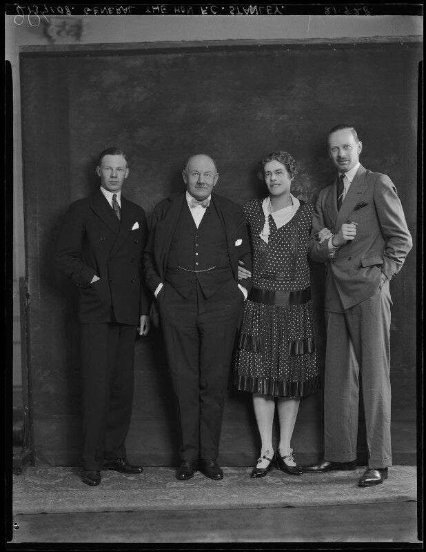 Ferdinand charles stanley; hon. alexandra frances anne stanley (née fellowes) and two unknown others npg x49842