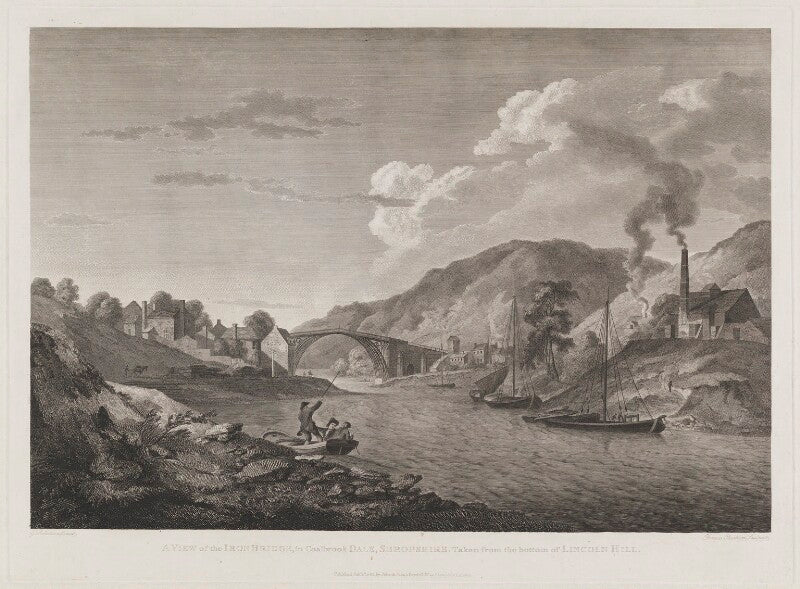 A view of the iron bridge, in coalbrook dale, shropshire. taken from the bottom of lincoln hill npg d1382
