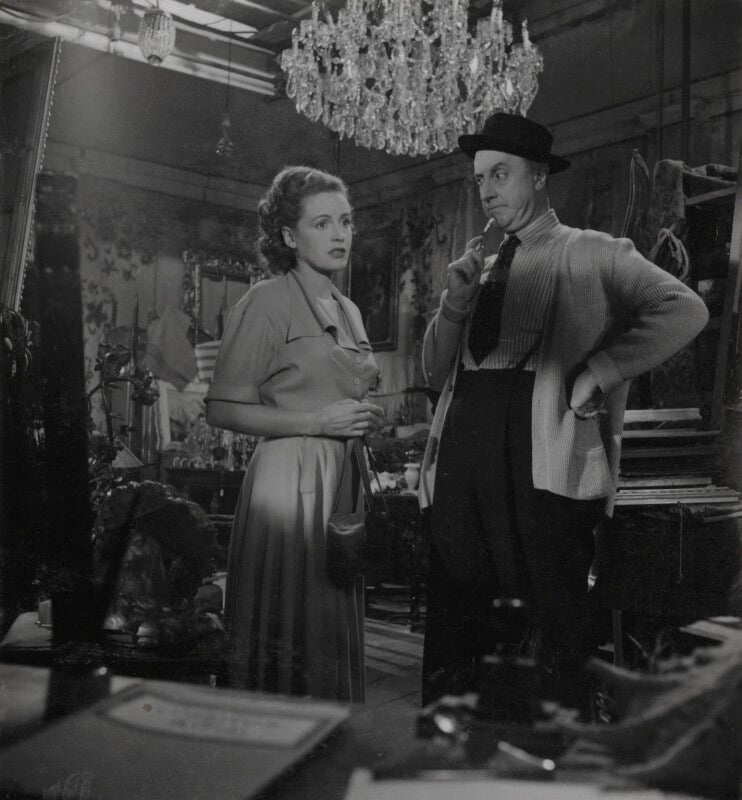 Phyllis calvert as patricia chandler and franco coop as esposito in 'the golden madonna' npg ax39669