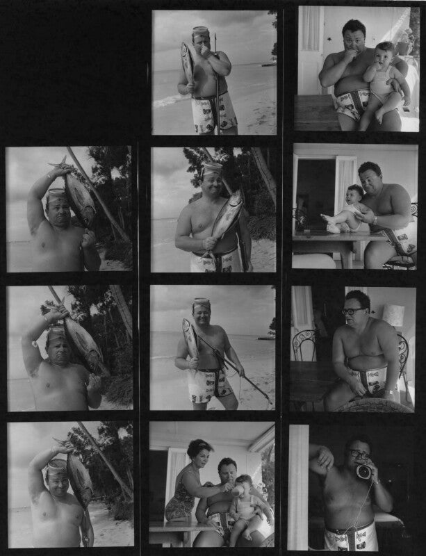 Sir harry donald secombe; myra joan (née atherton), lady secombe; david secombe npg x195577