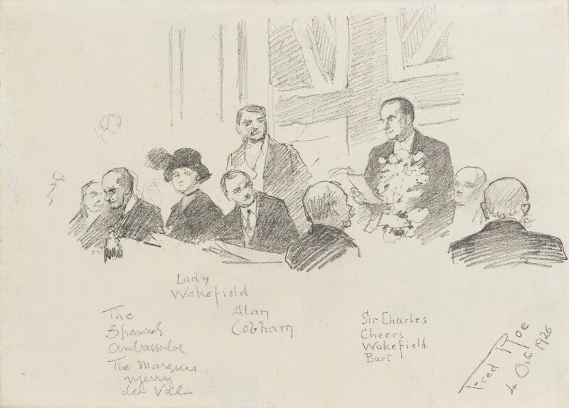 Sir charles cheers wakefield; sir alan john cobham and eight unknown others npg d43179b