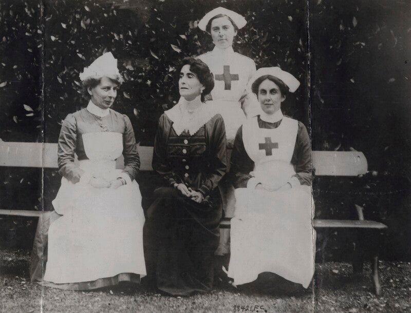 Helena violet alice (née fraser), countess of stradbroke; mabel jellico; kathleen mullock and one unknown nurse npg x138288
