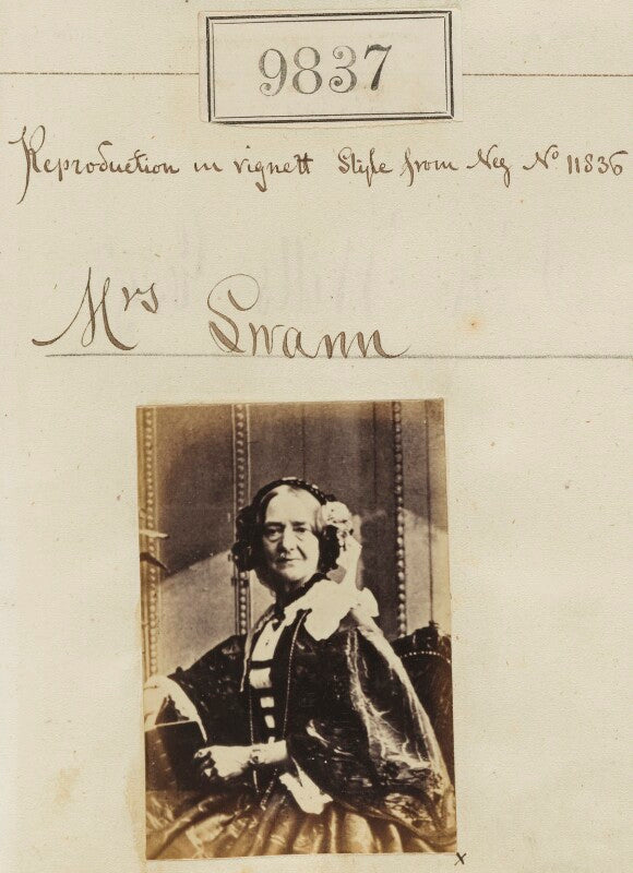Mrs swann ('reproduction in vignette style from neg no 11836') npg ax59563