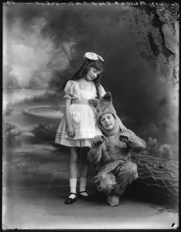 Estelle dudley as alice in 'alice in wonderland', with boy actor as the cat npg x34660