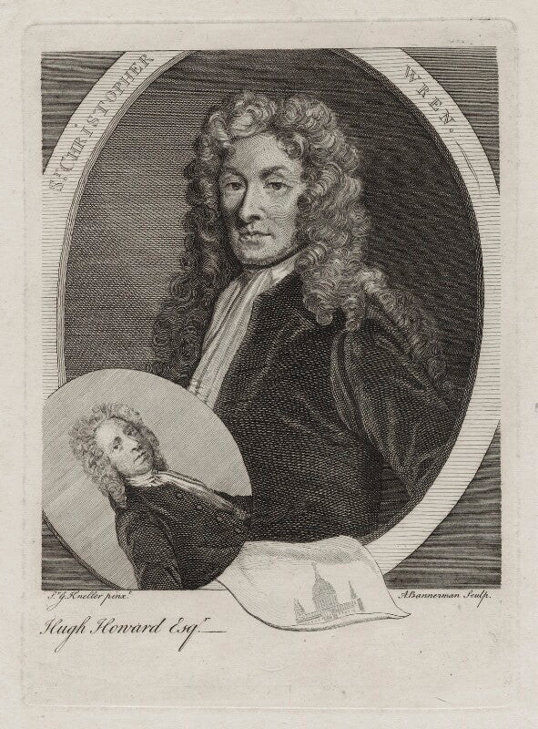 Sir christopher wren and hugh howard npg d27345