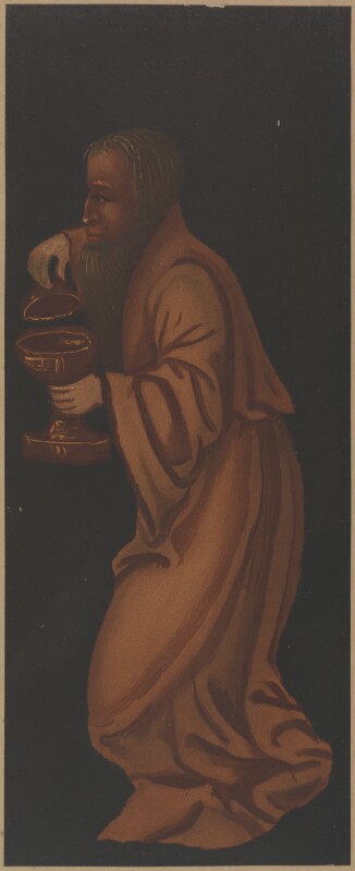 Figure from painting of 'adoration of the magi' on the rood screen at plymtree church (formerly thought to be john morton) npg d43057