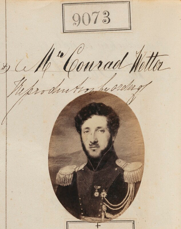 Unknown man ('reproduction by order of mr conrad wetter') npg ax58896