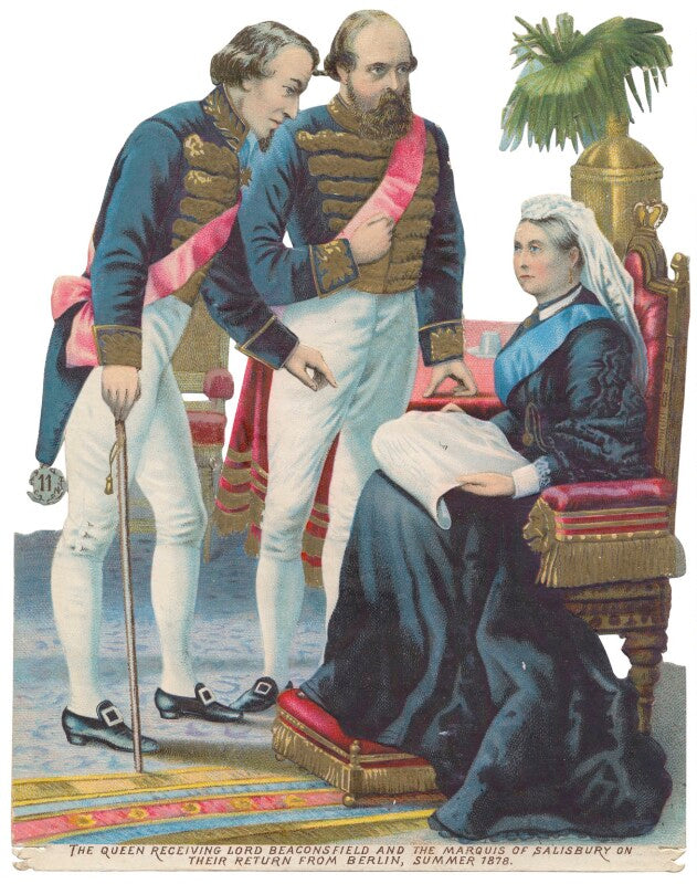 Benjamin disraeli, earl of beaconsfield; robert gascoyne cecil, 3rd marquess of salisbury; queen victoria npg d42972