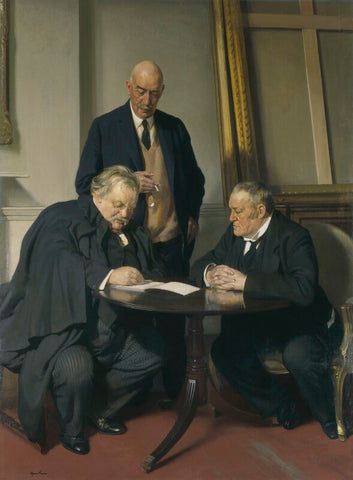 Conversation piece (G.K. Chesterton; Maurice Baring; Hilaire Belloc) NPG 3654