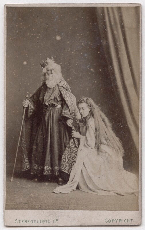 William wybert rousby as king lear; clara marion jessie rousby (née dowse) as cordelia in 'king lear' npg x197152