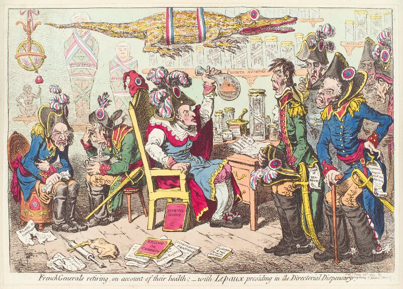 'french generals retiring, on account of their health: with lepaux presiding in the directorial dispensary' npg d13031