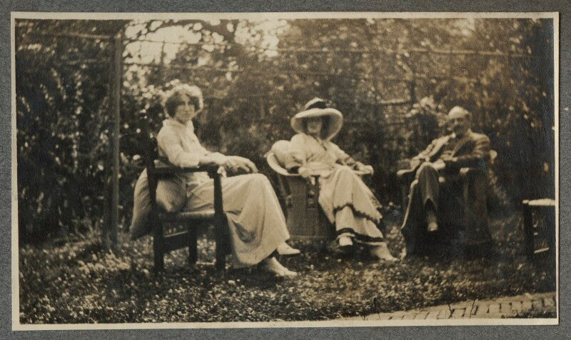 (helen) violet bonham carter (née asquith), baroness asquith of yarnbury; lady ottoline morrell and an unknown man npg ax140420