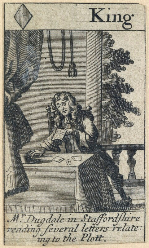'mr dugdale in staffordshire reading several letters relateing to the plott' (stephen dugdale) npg d23011(a)