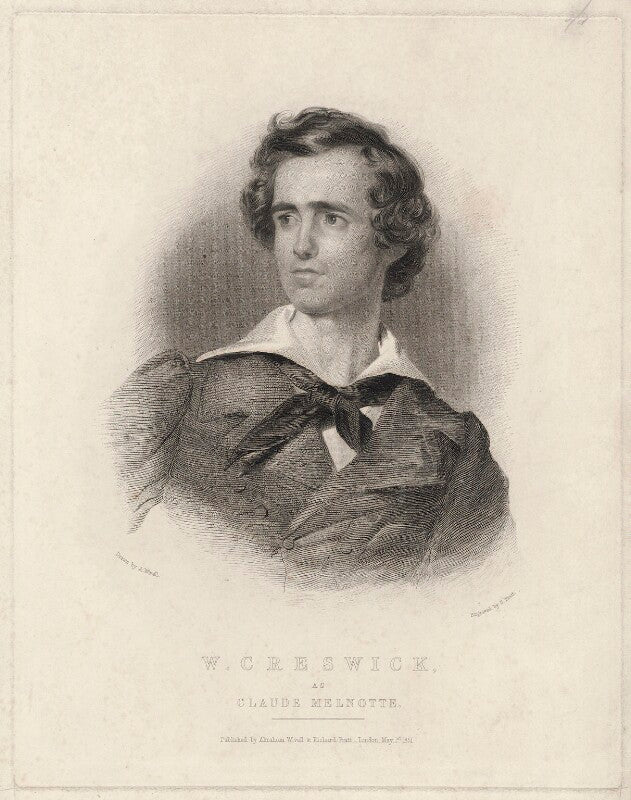 William creswick as claude melmotte in lytton's 'lady of lyons' npg d34231
