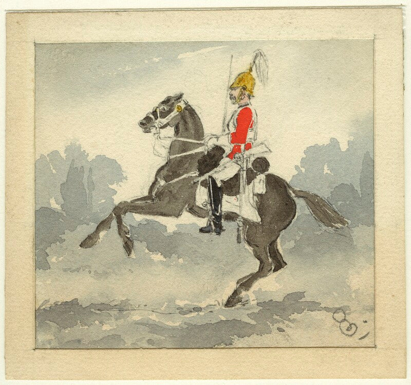 Sketch of an unknown guardsman on horseback npg d23186