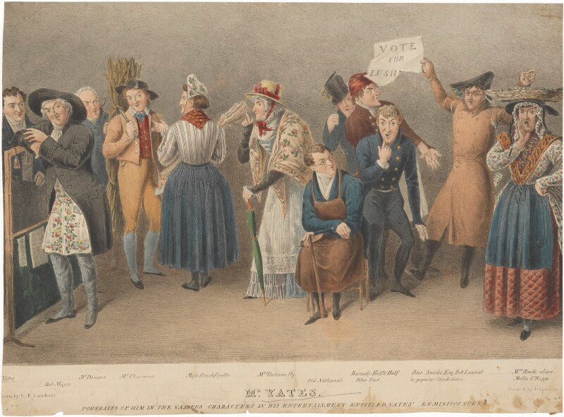 Richard yates ('portraits of him in the various characters in his entertainment entitled "yates' reminiscences"') npg d36236