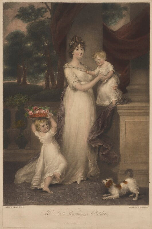 Maria scott waring (née hughes) and her children npg d37841