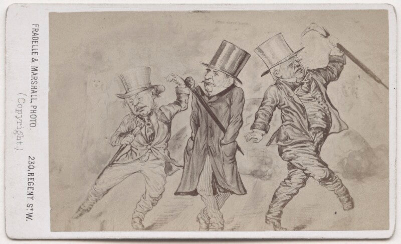 William ewart gladstone; robert lowe, 1st viscount sherbrooke and an unknown man npg x197162