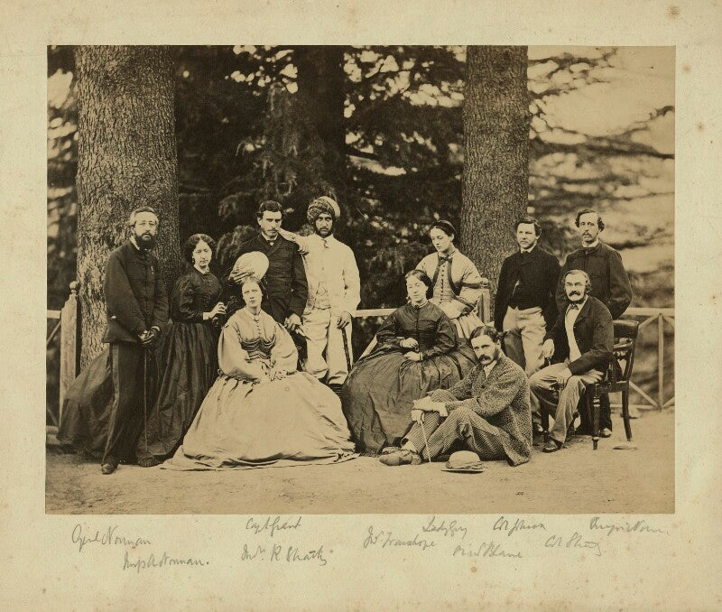 Group of officials and relatives, simla npg x129646