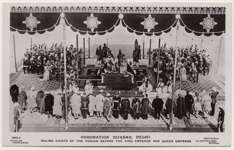 'coronation durbar, delhi. ruling chiefs of the punjab before the king emperor and queen empress' npg x193184