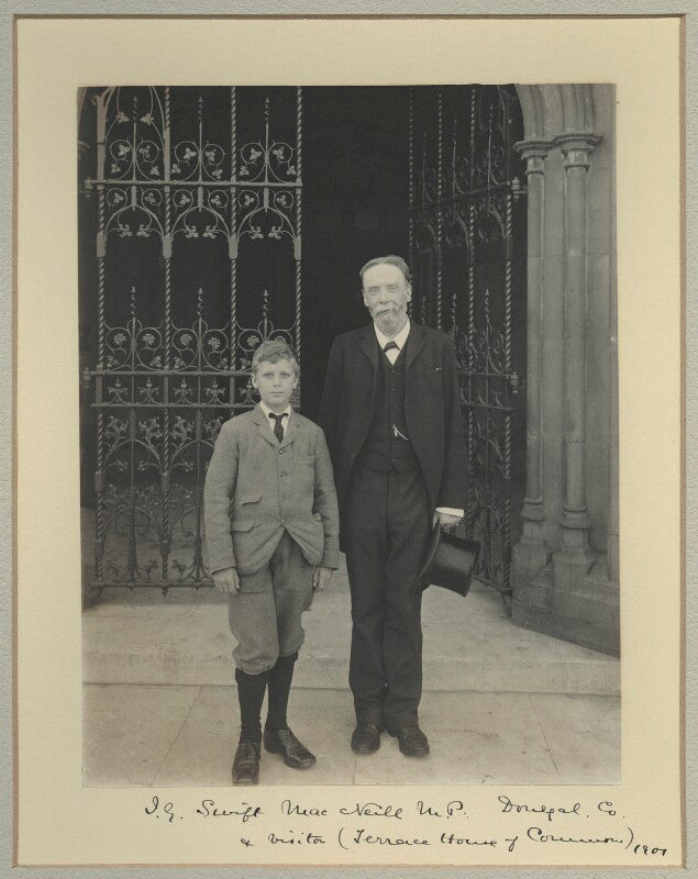 John gordon swift macneill with a visitor to the house of commons npg x31599