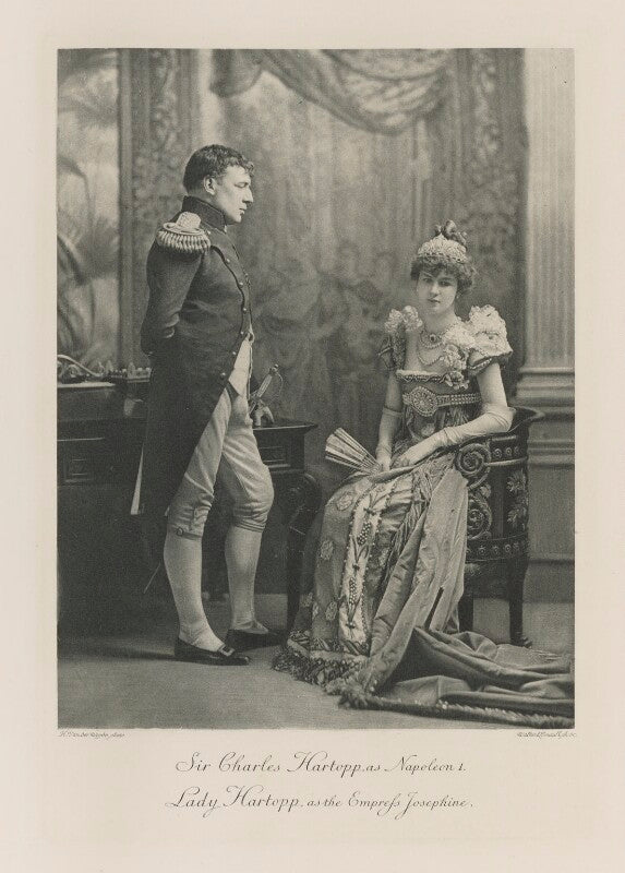 Sir charles edward cradock hartopp, 5th bt as napoleon i; millicent florence eleanor (née wilson), lady cradock hartopp (later countess cowley and mrs duberly) as the empress josephine npg ax41270