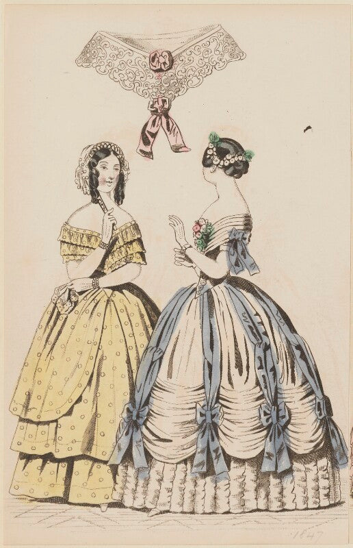 Evening and ball dresses, april 1847 npg d47976