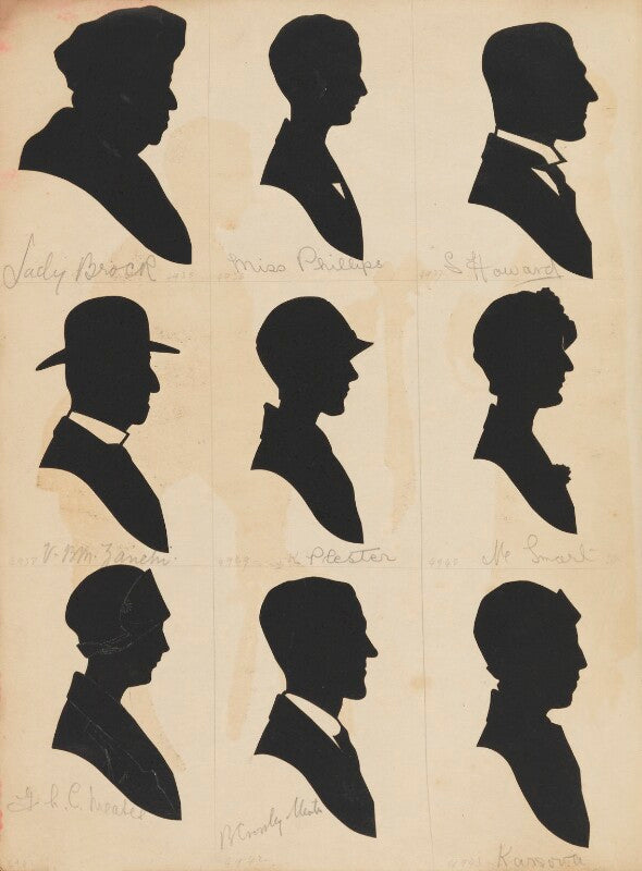 Lady brock; miss phillips; s. howard; v.b.m. zanchi; k. plester; m. smart; g. h. c. meates; b. crossley meates; kassova npg d46664